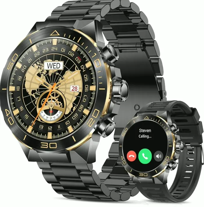 Luxury Watch for Men - Answer or Make Call, HD Display, Heart Rate