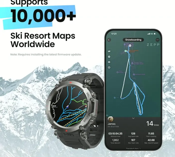 Amazfit T-Rex Ultra Fitness Watch for Men, Long-lasting Battery, Precision GPS