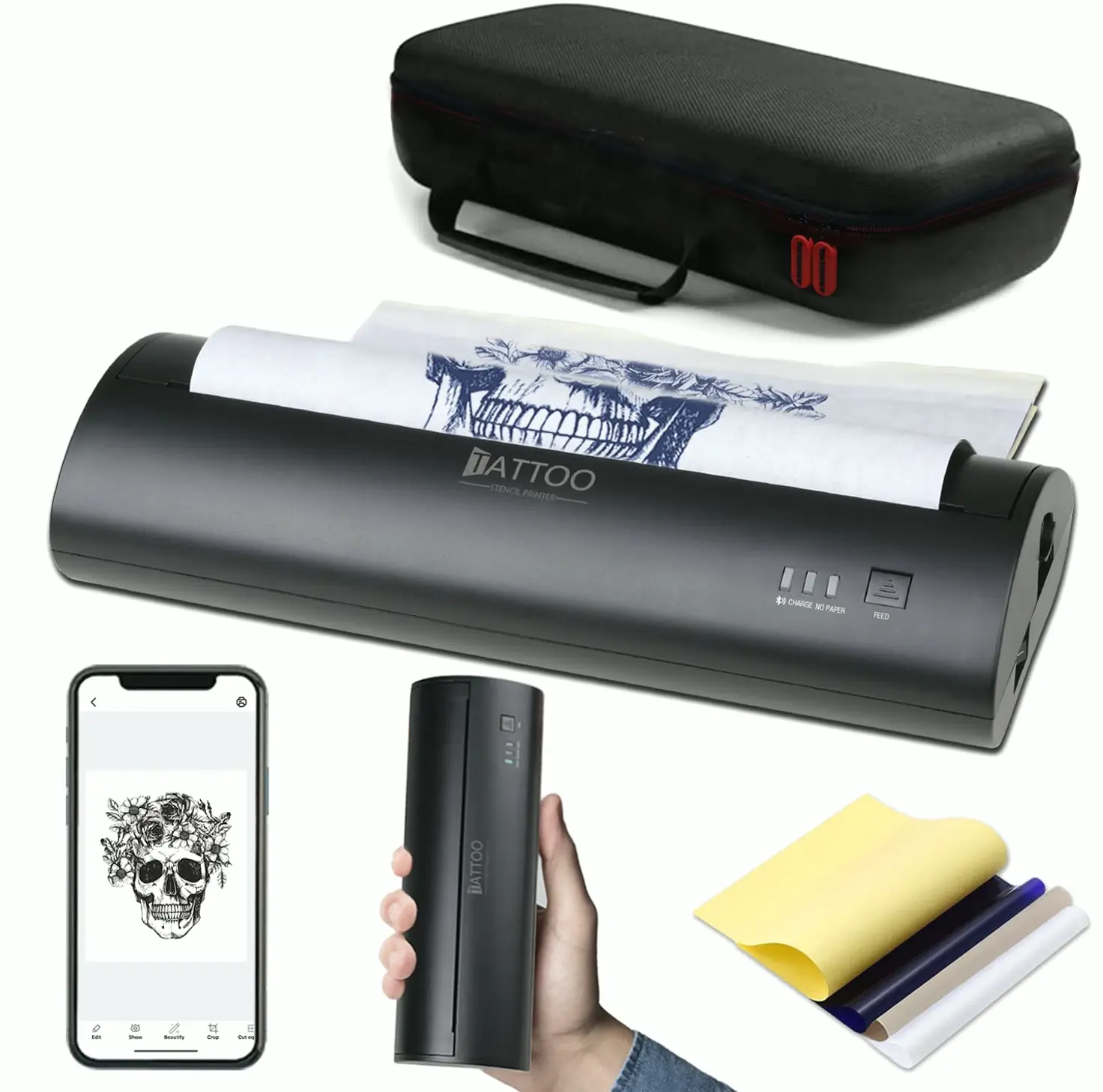 Cordless Tattoo Transfer Pattern Printer with Storage Case