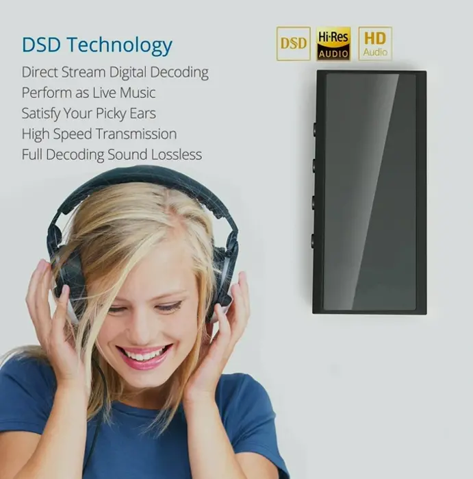 Cordless Headphone Amplifier, Wireless Headphones Booster, 12H Playtime, Hi-Res Sound, Deep Low Tones, Supports USB Drive Memory Card, for Trips, House Office