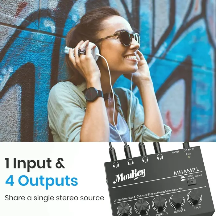 Moukey's 4-Channel Portable Headphone Amp