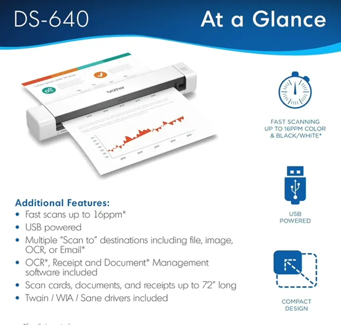 Brother DS640 Portable Document Scanner