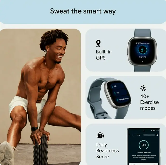 Fitbit Smartwatch 4 featuring GPS, Heart Rate