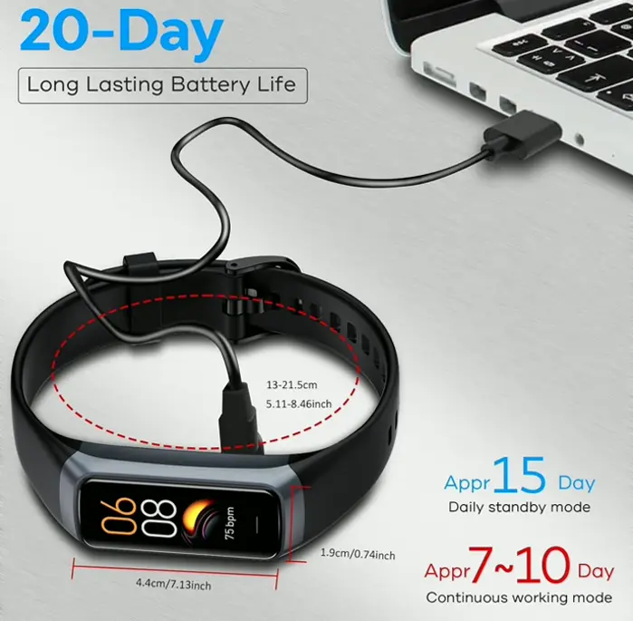 Fitness Tracker Wearable HR & Sleep Monitor for Men & Females