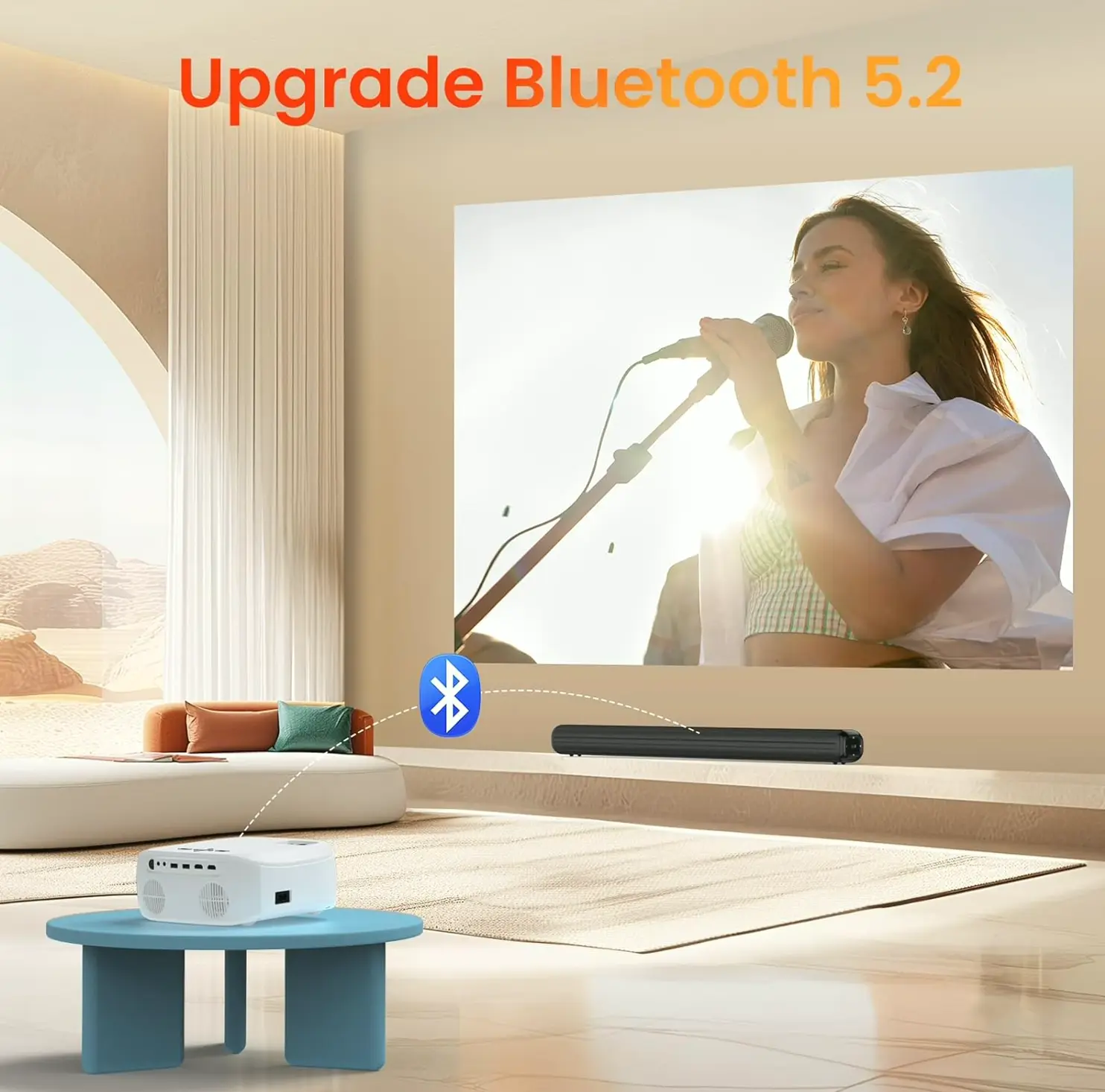 Brand X WiFi & BT Portable 1080P Projector