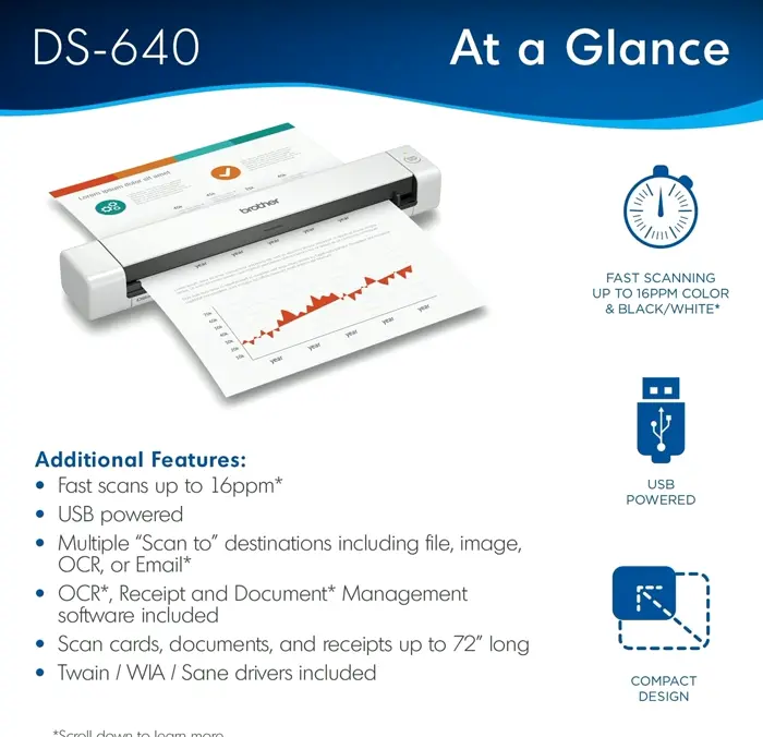 Brother DS640 Portable Document Scanner