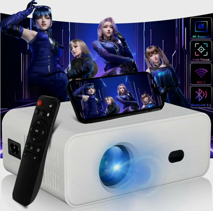 Wireless & Bluetooth Mini Projector, Original 1080P 4K Supported