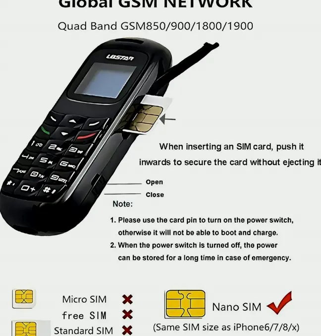 Tiny Cell Phone L8Star Black