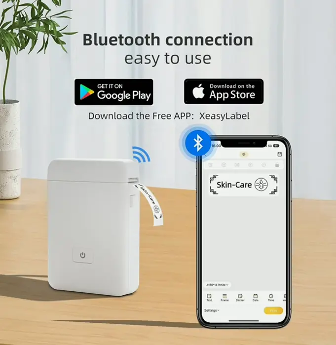vretti Compact Bluetooth Label Printer for Storage and Sending