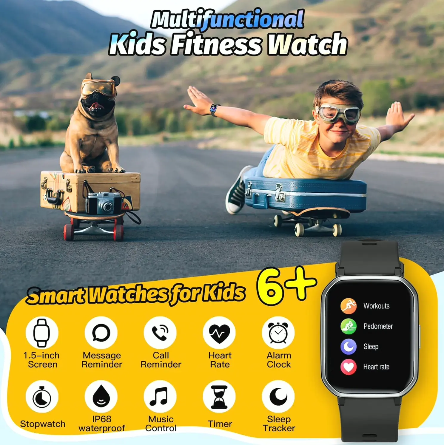 Children's Fitness Watch with Heart Rate Monitor