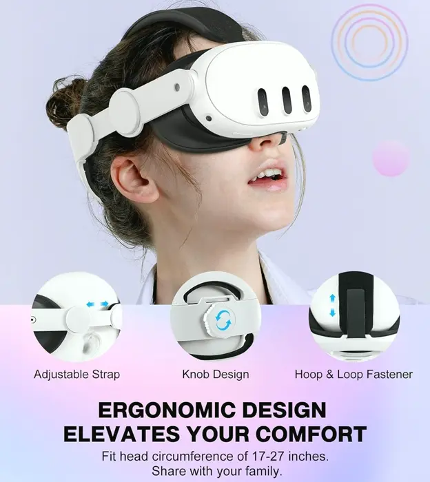 MoKo Adjustable Head Strap for Meta Quest 3