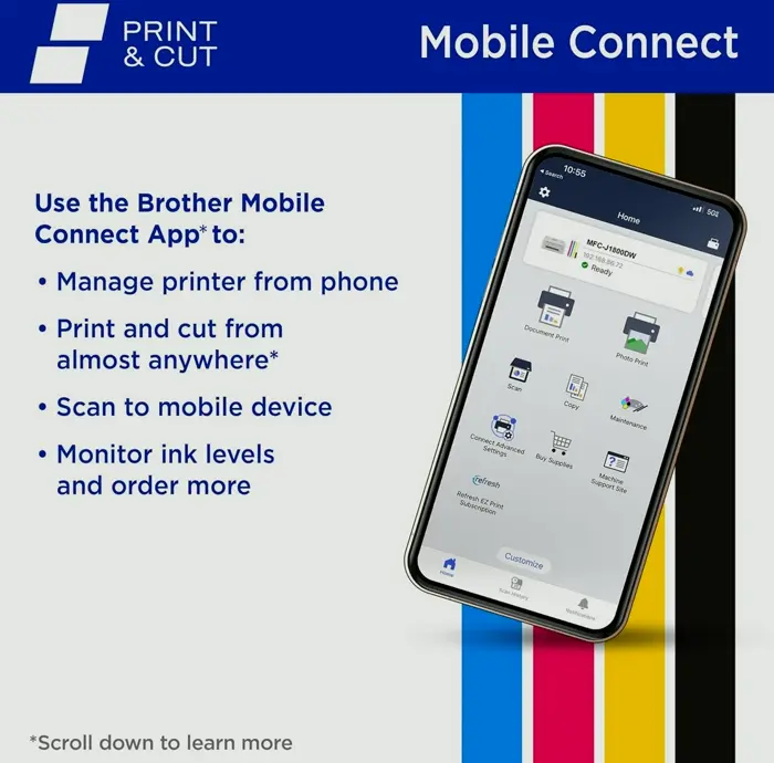Sibling Color Multifunction Inkjet Printer | Wi-Fi Printing with Auto Paper Cutter