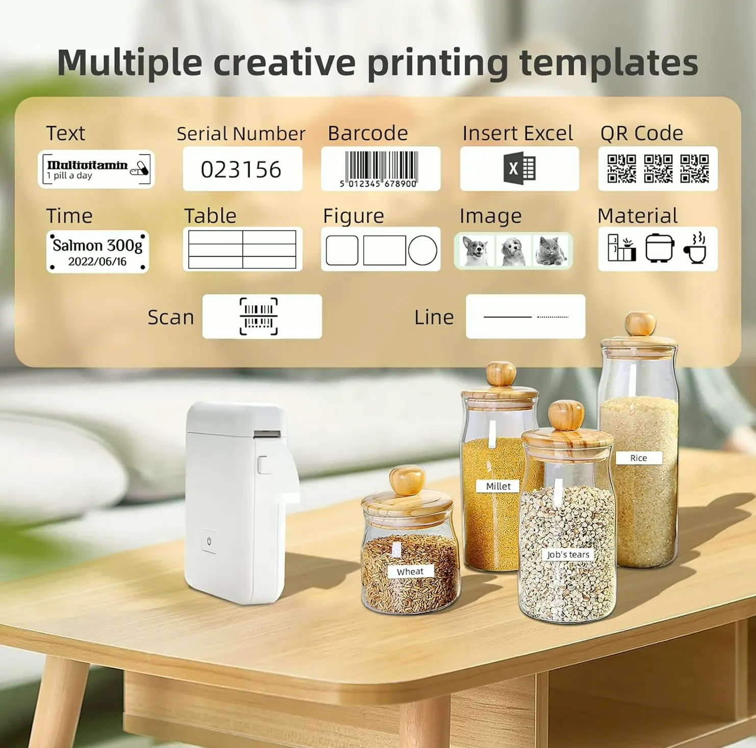 vretti Compact Bluetooth Label Printer for Storage and Sending