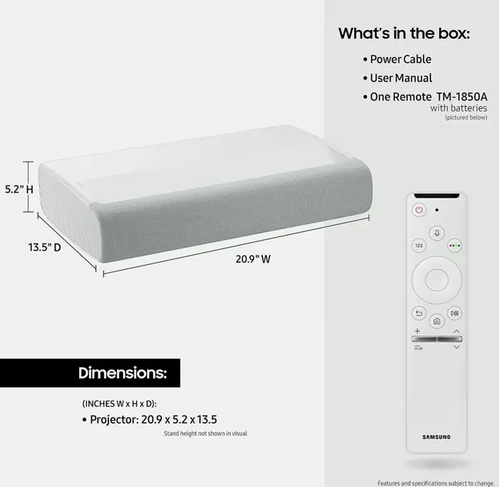 Samsung 120-inch Ultra HD Smart Projector with Alexa Inside