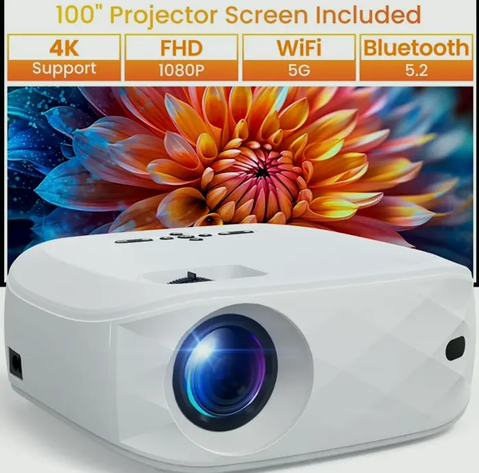 Brand X WiFi & BT Portable 1080P Projector