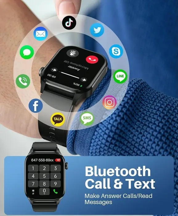 Smart Watch for Men Ladies, Blood Checker, AMOLED Display, Activity Tracker