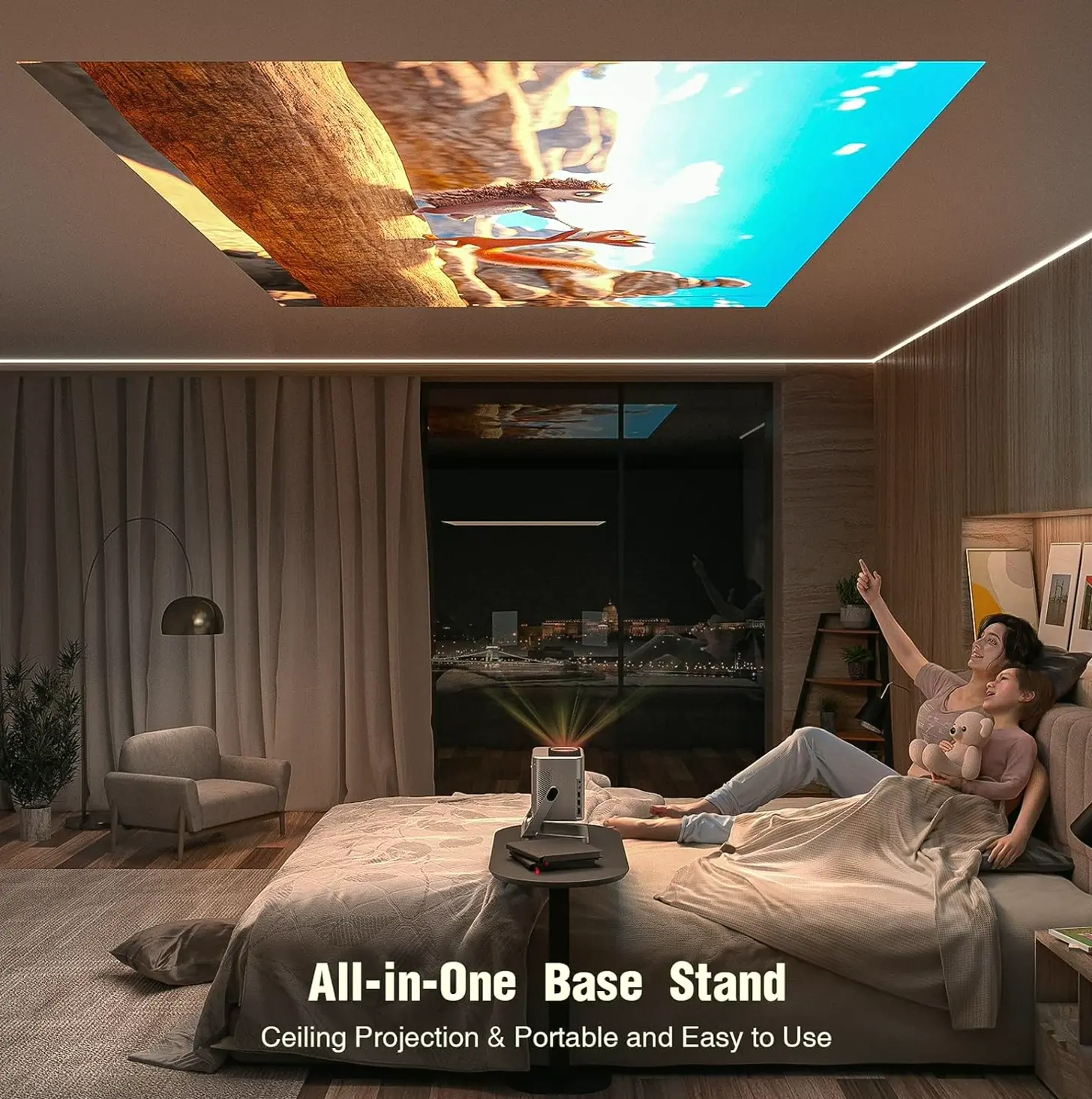 4K Projector with WiFi & Bluetooth, Auto Keystone & 3D Sound